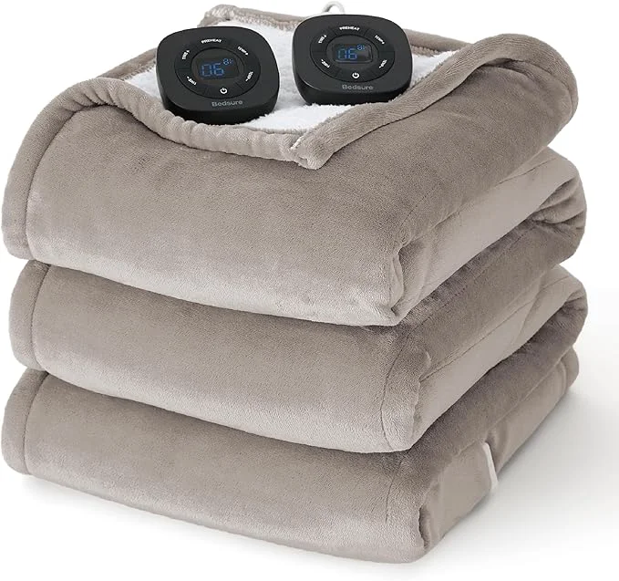 Selected Bedsure Electric Blanket Queen Size – Dual Control Heated Blanket Queen Fast Heating with 10 Time Settings amp 10 Heat Settings Warm Gift for Grandma 84×90 inches Taupe Original