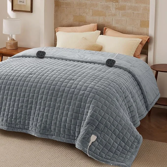 Secure Bedsure Electric Blanket King Size – Dual Control Heated Weighted Blanket King with 10 Heat Settings Fast Heating with 10 Time Settings 100×90 inches Formal Gray Long-Lasting