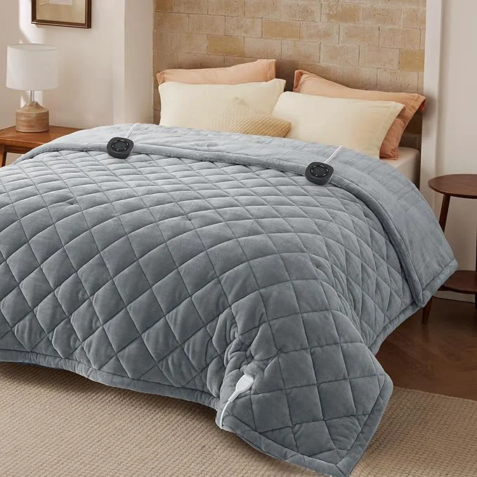 Contemporary Bedsure Electric Blanket Queen Size – Dual Control Heated Weighted Blanket Queen with 10 Heat Settings Fast Heating with 10 Time Settings 84×90 inches Formal Gray Expertly Made