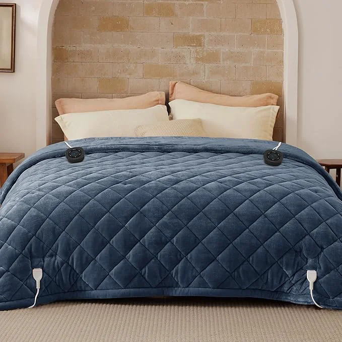 Secure Bedsure Electric Blanket Queen Size – Dual Control Heated Weighted Blanket Queen with 10 Heat Settings Fast Heating with 10 Time Settings 84×90 inches Bering Sea Next-Generation