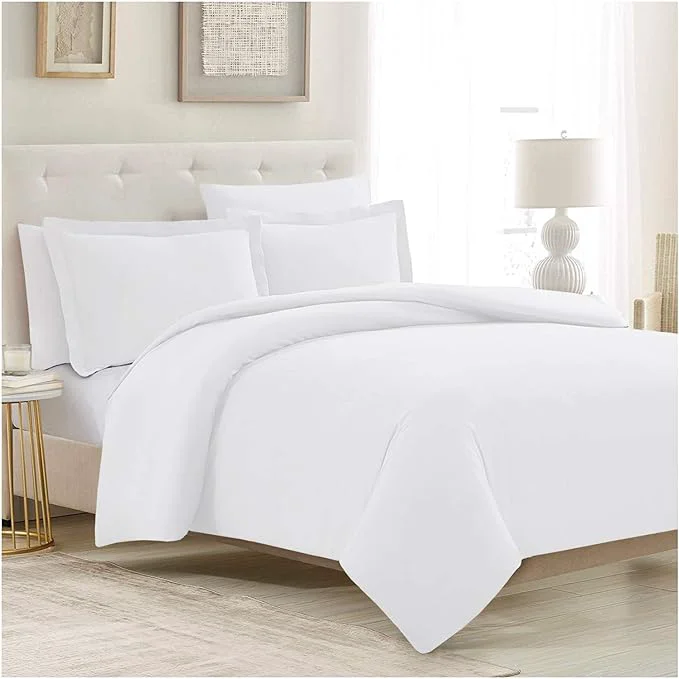 Carefully Designed Mellanni Duvet Cover Set – 5 PC Iconic Collection Bedding Set – Hotel Luxury Extra Soft amp Cooling – Microfiber – Button Closure and Corner Ties King White Expertly Made