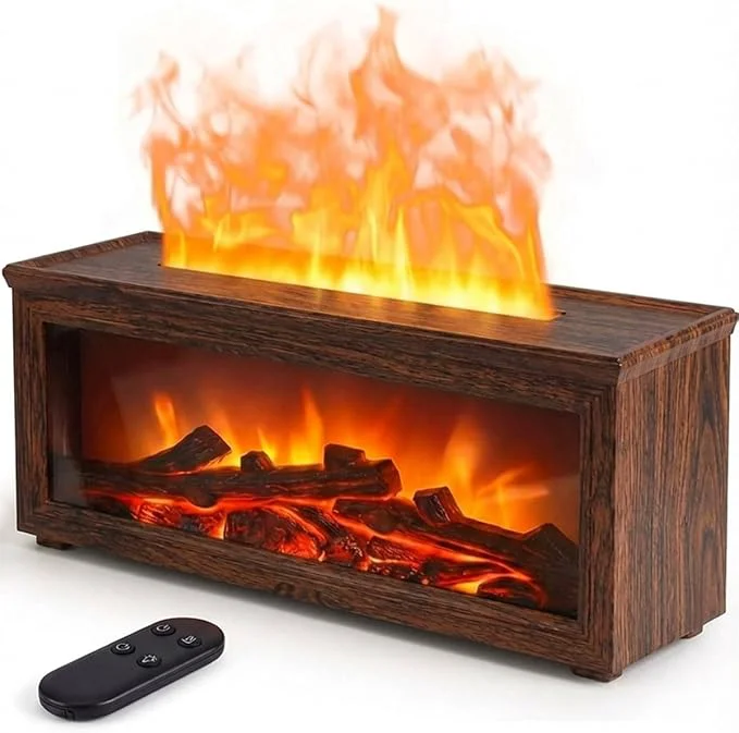 Traditional Essential Oil Diffuser 7-Color Fireplace Fire Flame Aromatherapy Humidifier Elite