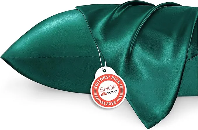 Selected Bedsure Satin Pillowcases Similar to Silk Pillow Cases Queen Size Set of 2 Pillow Case for Sleeping Women with Envelope Closure Gifts for Women Men Dark Green 20×30 Inches 2pcs Smart