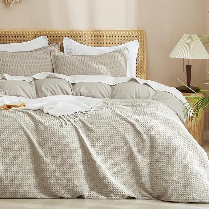 Fashionable PHF Waffle Weave Duvet Cover Set Twin Twin XL Size No Snagging Ultra Soft Luxury Textured Breathable Comforter Cover for All Season 2pcs Durable Bedding Duvet Set with 1 Pillow Sham 68 quot x90 quot Linen Professional
