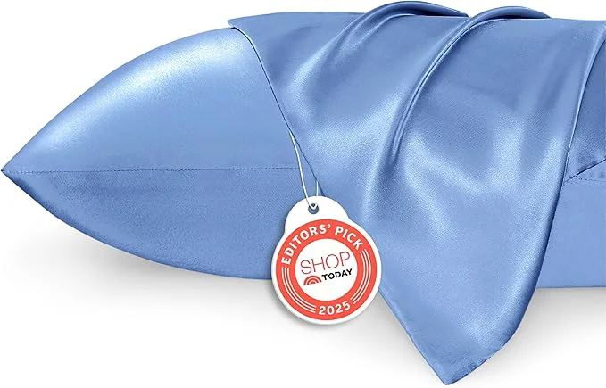Safe Bedsure Satin Pillowcase 2 Pack Similar to Silk Pillow Cases Standard Size Pillow Case for Sleeping Women with Envelope Closure Gifts for Women Men Sky Blue 20×26 Inches 2pcs Trusted