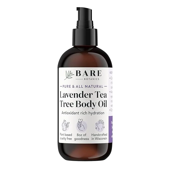 Quality BARE BOTANICS 8 oz Moisturizing Lavender Tea Tree Body Oil Relaxed