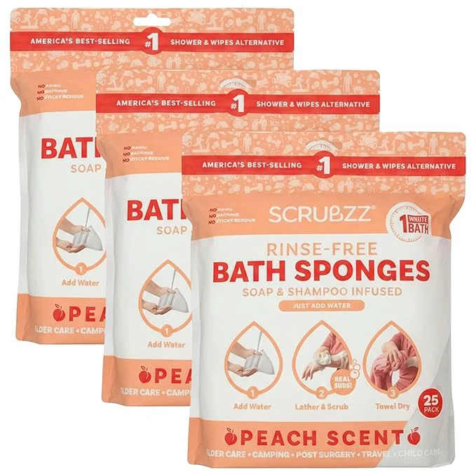 Authentic Scrubzz Disposable No Rinse Bathing Wipes Selected