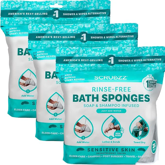 Trusted Scrubzz Disposable No Rinse Bathing Wipes Efficient