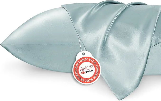 Luxury Bedsure King Size Satin Pillowcase Set of 2 – Light Turquoise Silky Pillow Cases for Hair and Skin with Envelope Closure Similar to Silk Pillow Cases Gifts for Women Men 20×36 Inches 2pcs Powerful