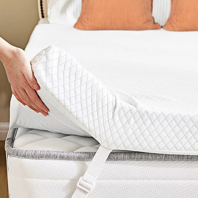Enhanced DUMOS 4 Inch Gel Memory Foam Mattress Topper Queen Size Cooling Breathable Comfy Mattress Pad for Pain Relief CertiPUR-US with Removable amp Washable Cover World-Class