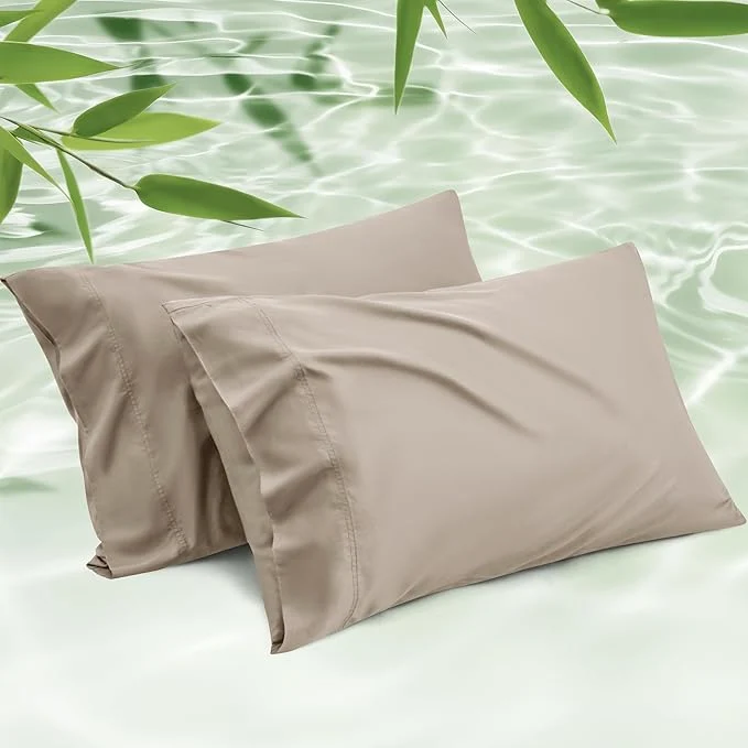 Enhanced Bedsure King Size Pillow Cases Set of 2 Cooling Pillow Cases King PureWoven Rayon Derived from Bamboo Simply Pillowcases Breathable Bedding Pillow Covers with Envelope Closure 20×36 Inches Eco-Friendly