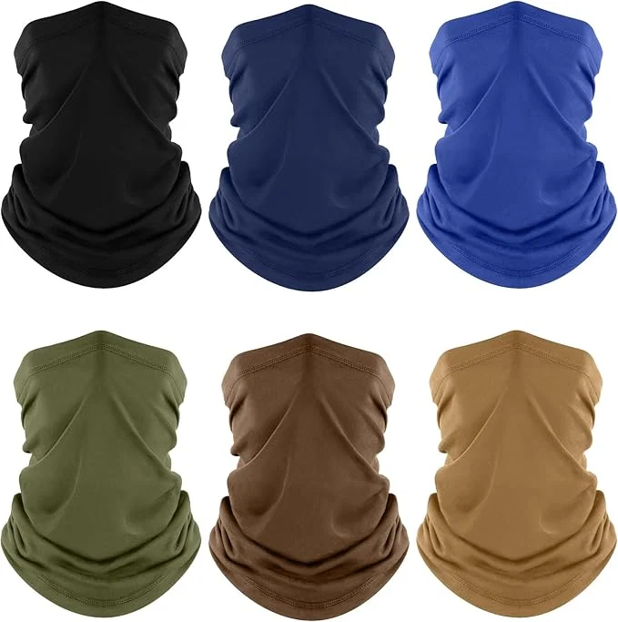 Soft Fuinloth Neck Gaiter 6 Pack Cooling UV Protection Bandana Face Mask Gator Scarf Environmentally Friendly