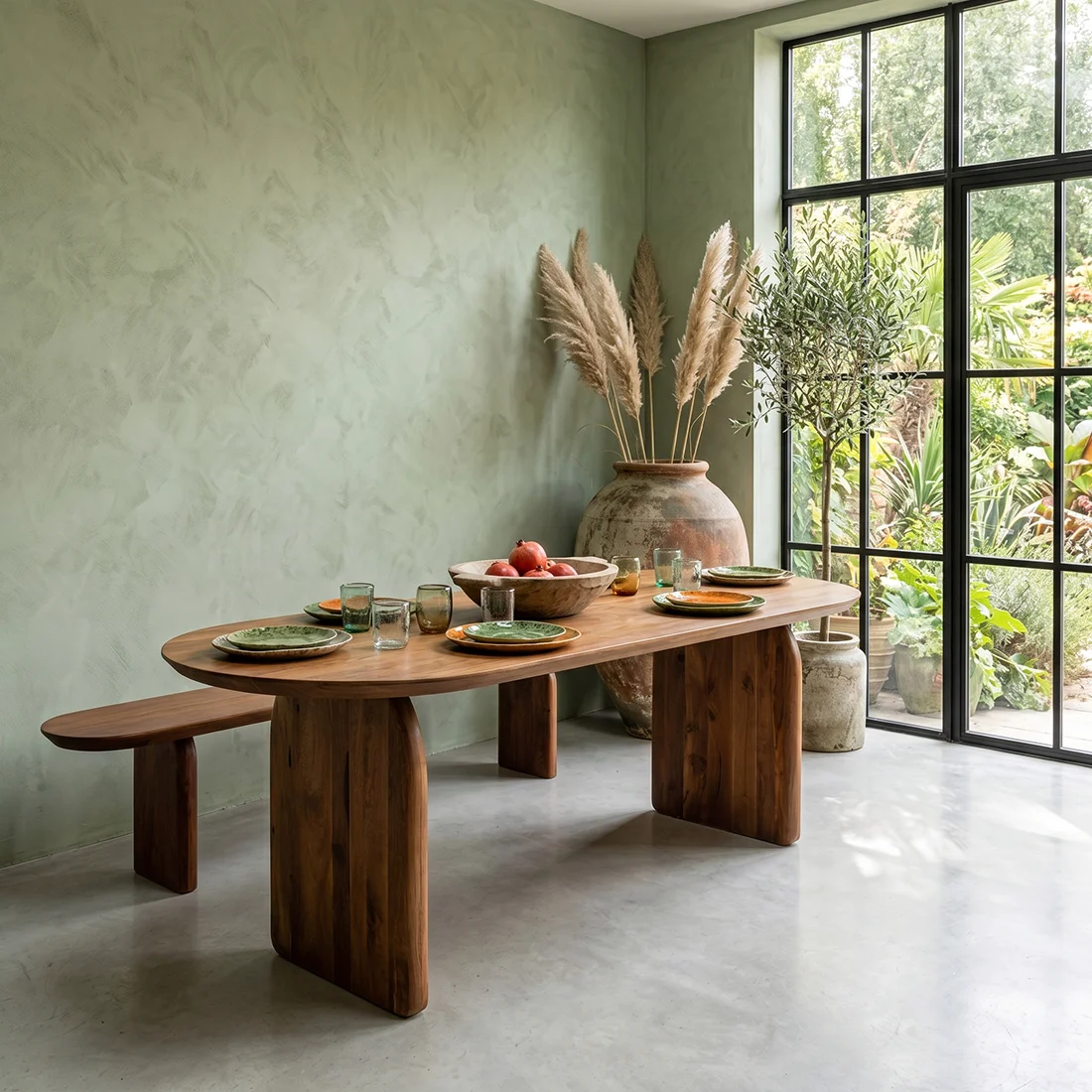 Soft Bullnose eettafel gesloten bruin Solid