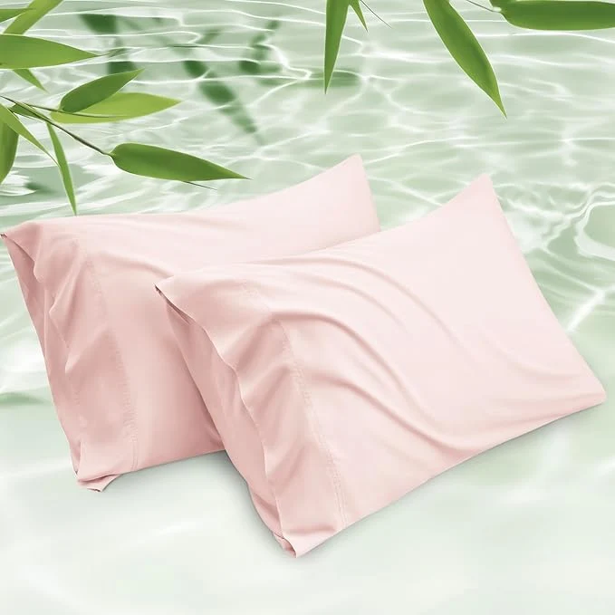 Professional Bedsure King Size Pillow Cases Set of 2 Cooling Pillow Cases King Rayon Derived from Bamboo Pink Pillowcases PureWoven Silky Soft Cool Bedding Pillow Covers with Envelope Closure 20×36 Inches Healthy