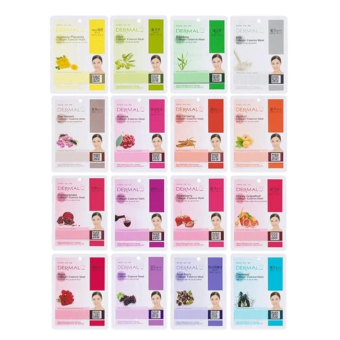 Selected DERMAL Collagen Essence Sheet Mask 16 Combo Pack High-Performance