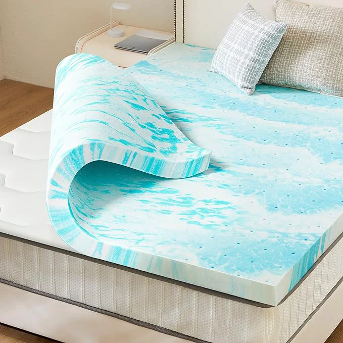 Luxury Sweetcrispy Memory Foam Mattress Topper California King 2 Inch Thick Gel Infused Cooling Toppers Pad for Bed Sleeper Sofa RV Camper CertiPUR US Ventilated and Breathable Healthy