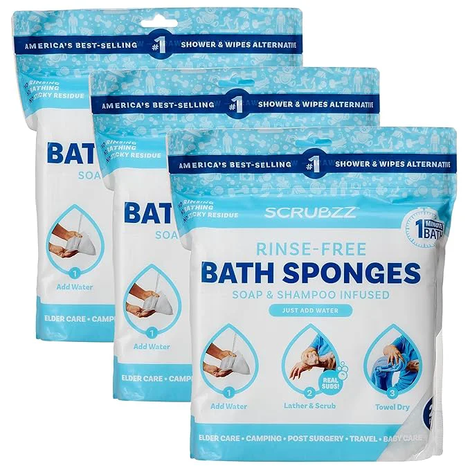 Refined Scrubzz Disposable No Rinse Bathing Wipes Sustainable