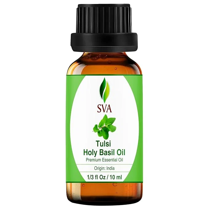 Organic SVA Holy Tulsi Essential Oil – 1 3 Fl Oz – Natural Tulsi Oil Proven