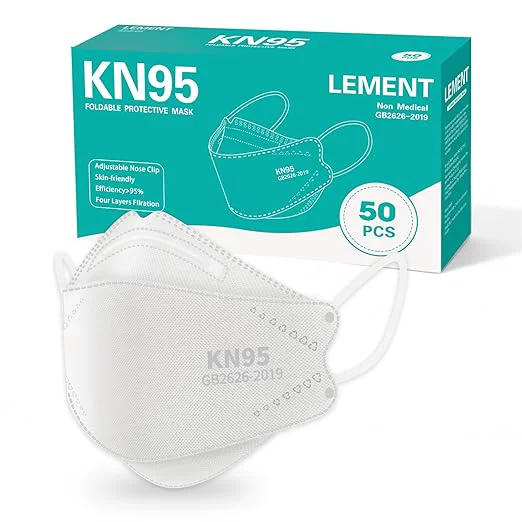 Stylish LEMENT KN95 Face Masks 50 Pack Breathable Comfortable Disposable KN95 Mask World-Class