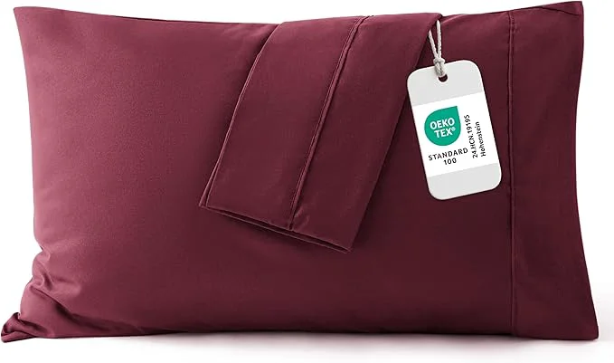 Smart Bedsure Pillow Cases Standard Size Set of 2 – Burgundy Red Brushed Microfiber Pillowcases Super Soft and Cozy Pillow Case Covers with Envelope Closure for Kids Wrinkle Fade Resistant 20×26 Inches Specialty