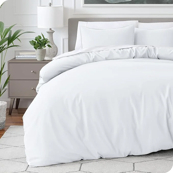 Luxury Bare Home Bedding Duvet Cover King Size – Premium 1800 Super Soft Collection – Lightweight Cooling – Soft Breathable Bedding Duvet Cover King White Pure