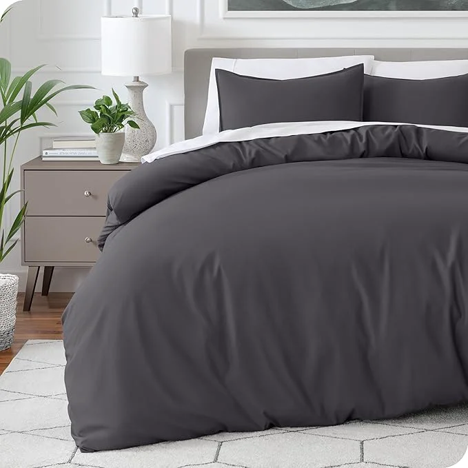 Verified Bare Home Bedding Duvet Cover California King Size – Premium 1800 Super Soft Collection – Lightweight Cooling – Soft Breathable Bedding Duvet Cover Cal King Forged Iron Grey Sophisticated