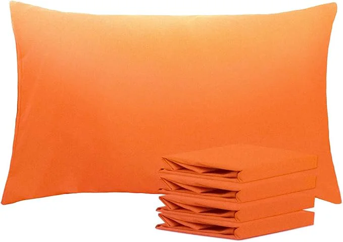 Proven NTBAY Queen Pillowcase Set – 4 Pack Brushed Microfiber 20×30 Pillowcases – Soft Wrinkle- Fade-Resistant Stain-Resistant Orange Pillowcases with Envelope Closure – 20×30 Inches Orange Comfortable