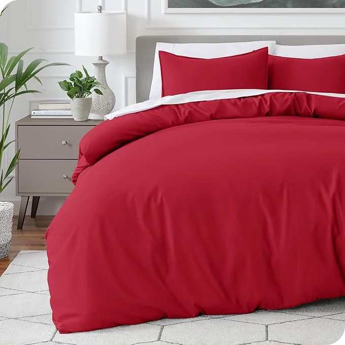 Responsible Bare Home Bedding Duvet Cover King Size – Premium 1800 Super Soft Collection – Lightweight Cooling – Soft Breathable Bedding Duvet Cover King Red Dependable
