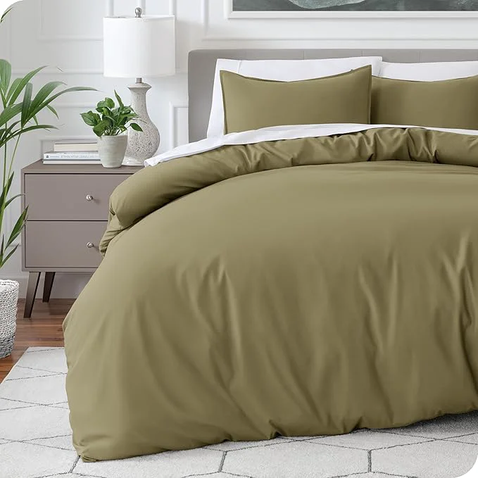 Advanced Bare Home Bedding Duvet Cover King Size – Premium 1800 Super Soft Collection – Lightweight Cooling – Soft Breathable Bedding Duvet Cover King Olive Consistent