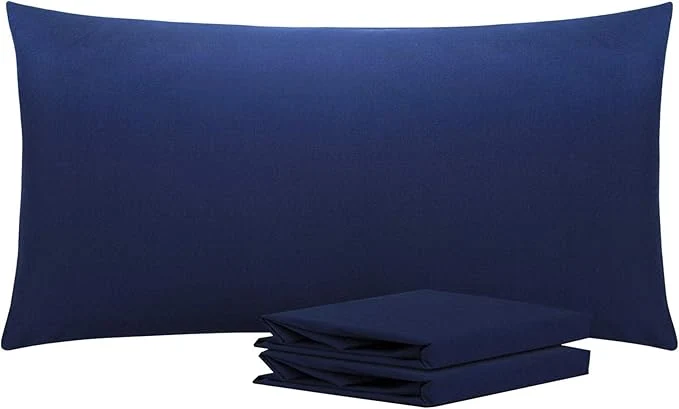Relaxed NTBAY King Pillowcase Set – 2 Pack Brushed Microfiber 20×40 Pillowcases – Soft Wrinkle- Fade-Resistant Stain-Resistant Navy Blue Pillowcases with Envelope Closure – 20×40 Inches Navy Blue Elegant