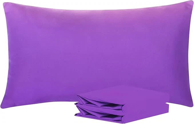 Trendy NTBAY King Pillowcase Set – 2 Pack Brushed Microfiber 20×36 Pillowcases – Soft Wrinkle- Fade-Resistant Stain-Resistant Purple Pillowcases with Envelope Closure – 20×36 Inches Purple Flexible
