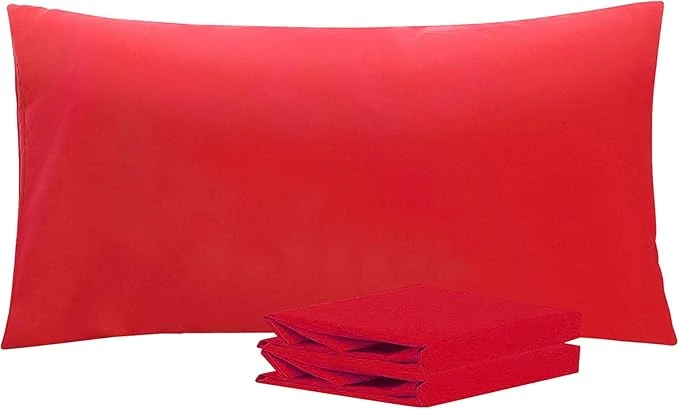 Eco-Friendly NTBAY King Pillowcase Set – 2 Pack Brushed Microfiber 20×40 Pillowcases – Soft Wrinkle- Fade-Resistant Stain-Resistant Red Pillowcases with Envelope Closure – 20×40 Inches Red Sophisticated