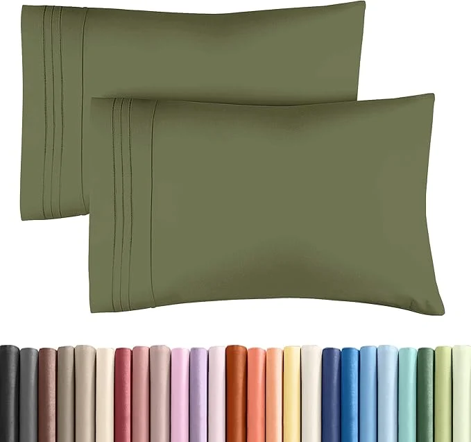 Effective King Standard Pillow Cases Set of 2 – Soft Hotel Quality Pillowcase Covers – Comfy Cozy amp Fade – Wrinkle Resistant – Machine Washable Pillow Protectors – 2 Piece Set – King Standard Sage Green Modern