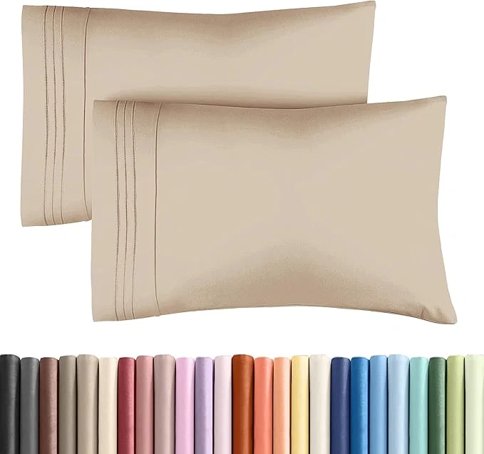 Detailed King Standard Pillow Cases Set of 2 – Ultra-Soft Hotel Quality Pillowcase Covers – Comfy Cozy amp Fade – Wrinkle Resistant – Machine Washable Pillow Protectors – 2 Piece Set – King Standard Cream Unique