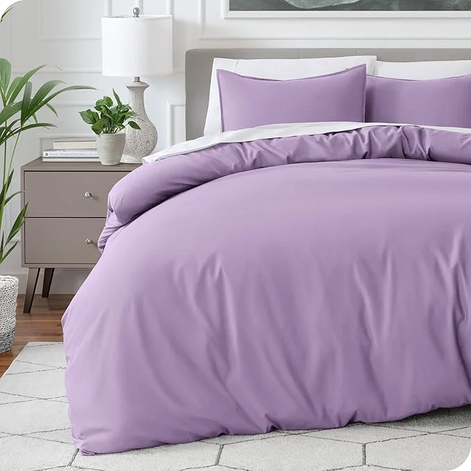 Quality Bare Home Bedding Duvet Cover King Size – Premium 1800 Super Soft Collection – Lightweight Cooling – Soft Breathable Bedding Duvet Cover King Lavender High-End