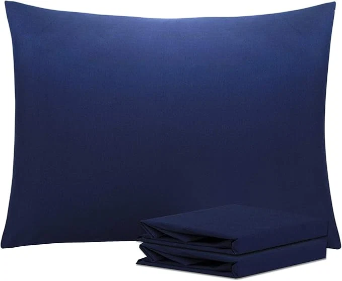 Verified NTBAY Standard Pillowcase Set – 2 Pack Brushed Microfiber 20×26 Pillowcases – Soft Wrinkle- Fade-Resistant Stain-Resistant Navy Blue Pillowcases with Envelope Closure – 20×26 Inches Navy Blue Convenient
