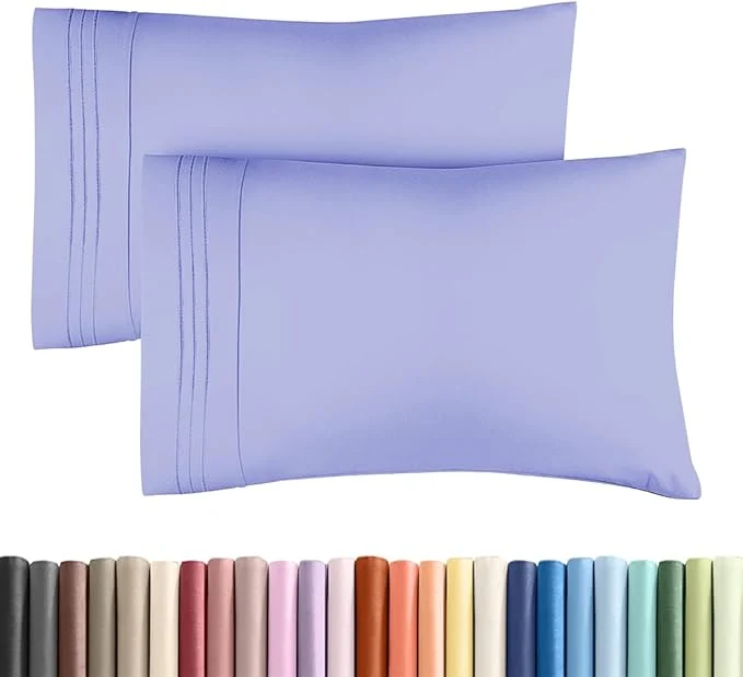 Clean King Standard Pillow Cases Set of 2 – Ultra-Soft Hotel Quality Pillowcase Covers – Comfy Cozy amp Fade – Wrinkle Resistant – Machine Washable Pillow Protectors – 2 Piece Set – Lavender Expertly Made