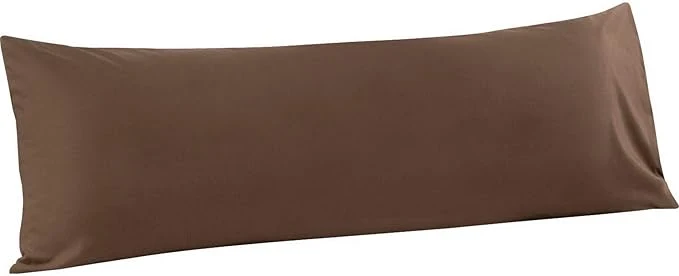 Powerful FLXXIE Body Pillow Cover – Super Soft Microfiber 20×54 Body Pillow Case – Envelope Closure Wrinkle Stain Resistant 20×54 Long Pillowcase Brown Specialty