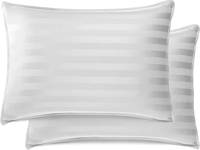 Modern King Pillowcases by Pure Bamboo Organic Viscose Derived from Bamboo Luxuriously Soft amp Cooling Double Stitching Envelope Closure 2 King Pillowcases Jacquard White Relaxed