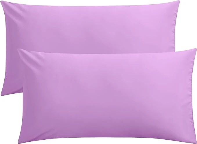 Versatile FLXXIE King Pillow Cases Set of 2 Soft Microfiber Pillow Covers with Envelope Closure Wrinkle Fade and Stain Resistant Pillowcases 20×36 Lavender Elegant