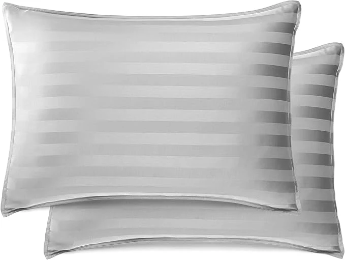 Easy-to-Use King Pillowcases by Pure Bamboo Organic Viscose Derived from Bamboo Luxuriously Soft amp Cooling Double Stitching Envelope Closure 2 King Pillowcases Jacquard Silver