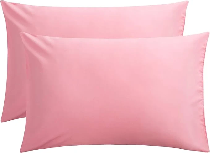First-Class FLXXIE Pillow Cases Queen Soft Microfiber Pillow Covers with Envelope Closure Wrinkle Resistant Pillowcases 2 Piece Set 20×30 Pink Comfortable