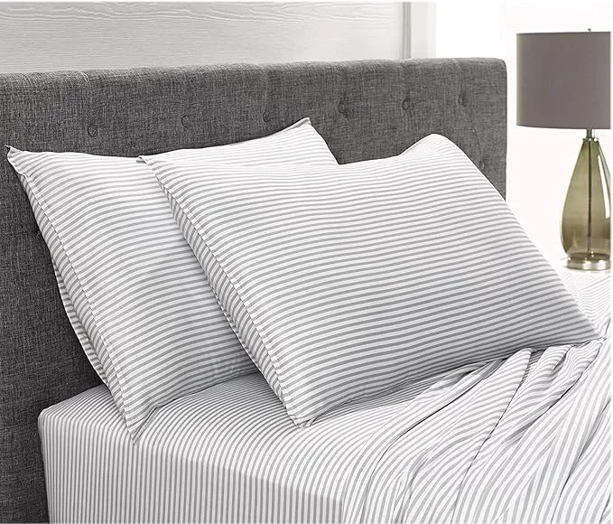 Queen Pillowcases by Pure Bamboo Organic Viscose Derived from Bamboo Luxuriously Soft amp Cooling Double Stitching Envelope Closure 2 Queen Pillowcases Stripes Classic