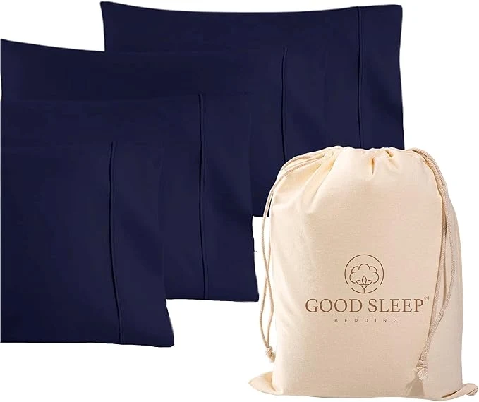 Traditional 1000 TC Navy Blue King Pillowcases Set of 4 Egyptian Cotton Pillow Cases with Long Staple Cotton amp Sateen Weave Silky Soft Hotel – Like Bed Pillow Covers for Comfy Sleeping Snug Fit Contemporary