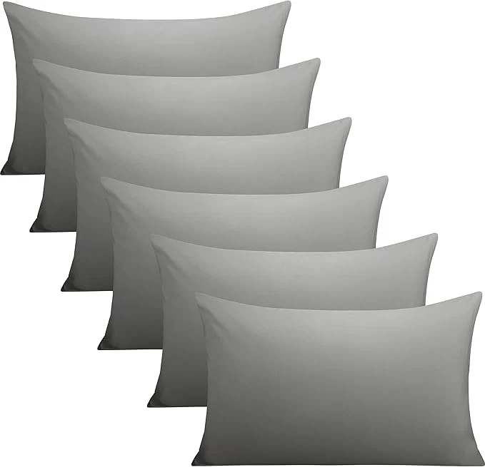 Easy-to-Use FLXXIE 6 Pack Microfiber Queen Pillowcases Ultra Soft and Wrinkle Fade Resistant Pillow Cases with Envelope Closure 20×30 Inches Dark Grey Original
