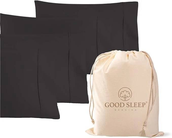 Outstanding 1000 TC Black Standard Pillowcases Set of 4 Egyptian Cotton Pillow Cases with Long Staple Cotton amp Sateen Weave Silky Soft Hotel – Like Bed Pillow Covers for Comfy Sleeping Snug Fit Long-Lasting