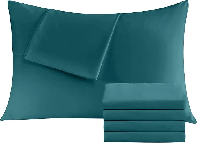 Artisan Pillowcases Queen 4 Pack 20×30 Pillow Cases with Envelope Closure Soft Plain Brushed Microfiber Covers Breathable Wrinkle-Resistant Teal Carefully Designed