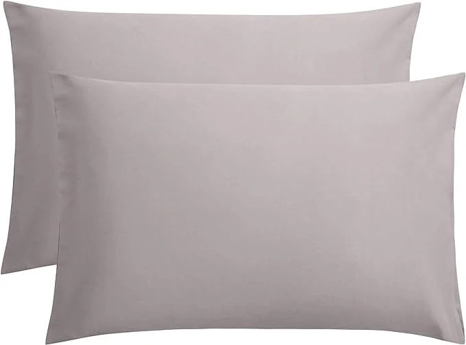 High-Performance FLXXIE 2 Pack Microfiber Queen Pillow Cases 1800 Super Soft Pillowcases with Envelope Closure Wrinkle Fade and Stain Resistant Pillow Covers 20×30 Smoky Grey Versatile