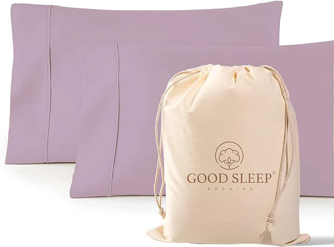 Fine Crafted 1000 TC Lavender King Pillowcases Set of 2 Egyptian Cotton Pillow Cases with Long Staple Cotton amp Sateen Weave Silky Soft Hotel – Like Bed Pillow Covers for Comfy Sleeping Snug Fit