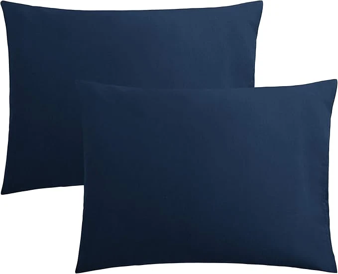 High-End FLXXIE Pillow Cases Standard Size Soft Microfiber Pillow Covers with Envelope Closure Wrinkle Stain Resistant Pillowcases 2 Piece Set 20×26 Navy Dependable